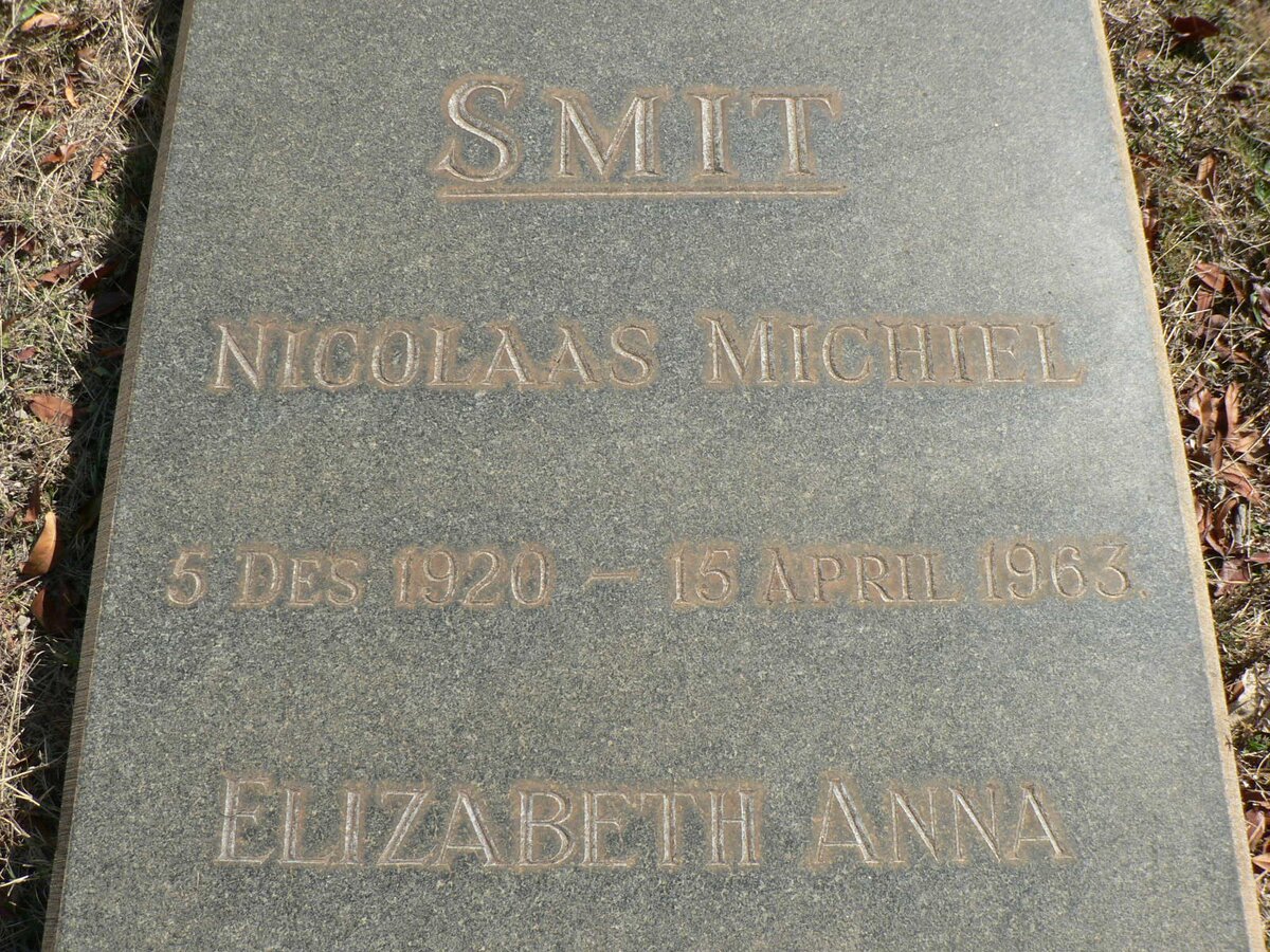 SMIT Nicolaas Michiel 1920-1963 &amp; Elizabeth Anna Johanna 1924-1984