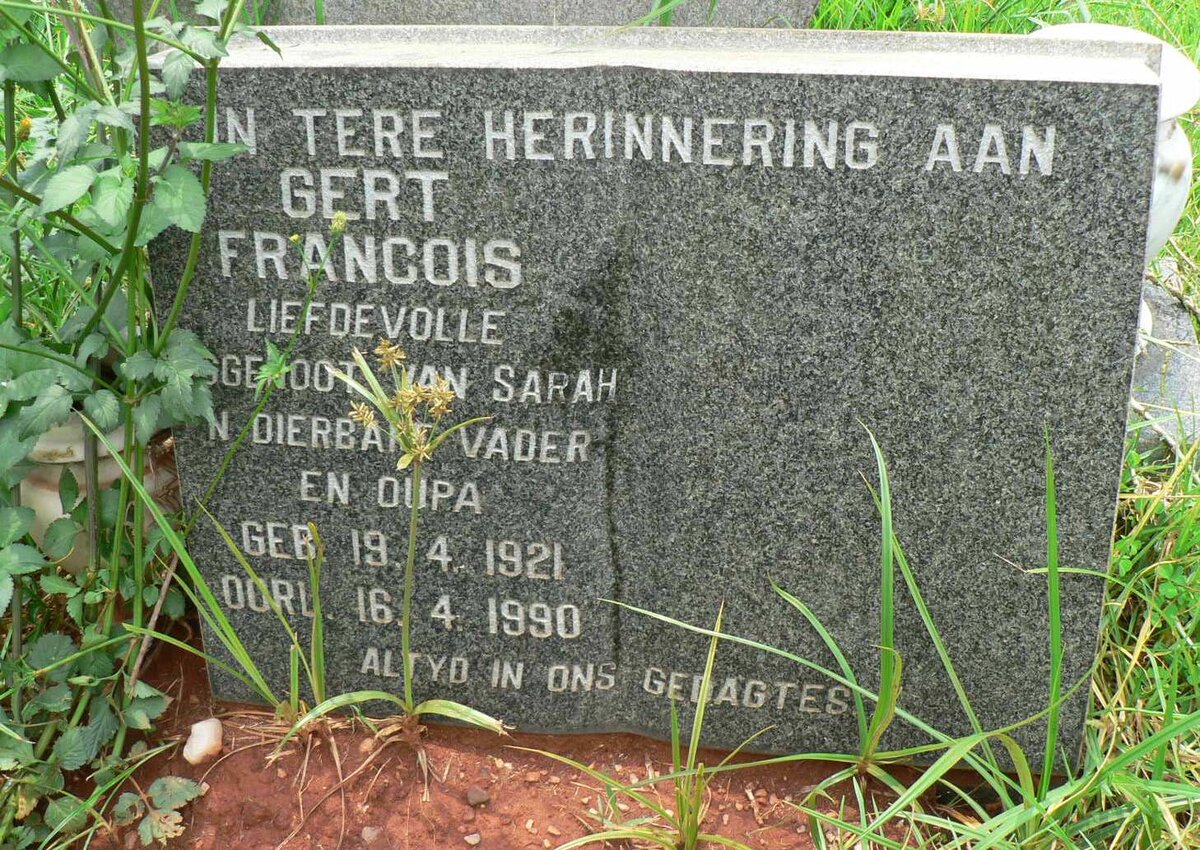 SNYMAN Gert Francois 1921-1990