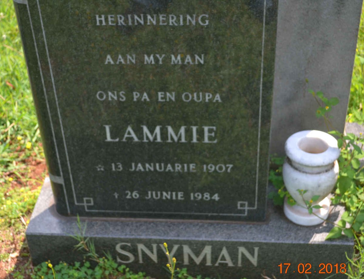 SNYMAN Lammie 1907-1984