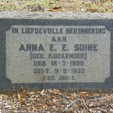 SOINE Anna E.E. nee KOEKEMOER 1908-1952