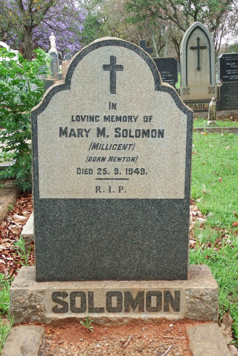 SOLOMON Mary Millicent nee NEWTON -1949