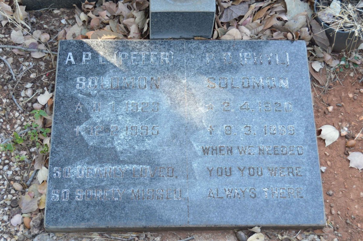 SOLOMON A. Peter L. 1923-1995