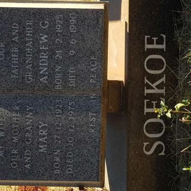 SOEKOE Andrew G. 1925-1990 &amp; Mary 1923-1975