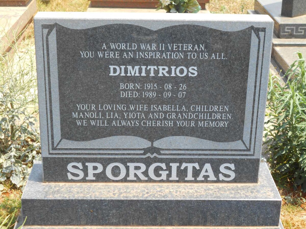 SPORGITAS Dimitrios 1915-1989