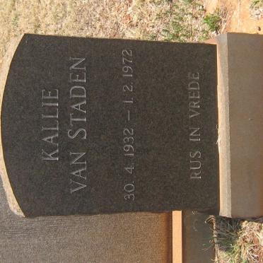 STADEN Kallie, van 1932-1972