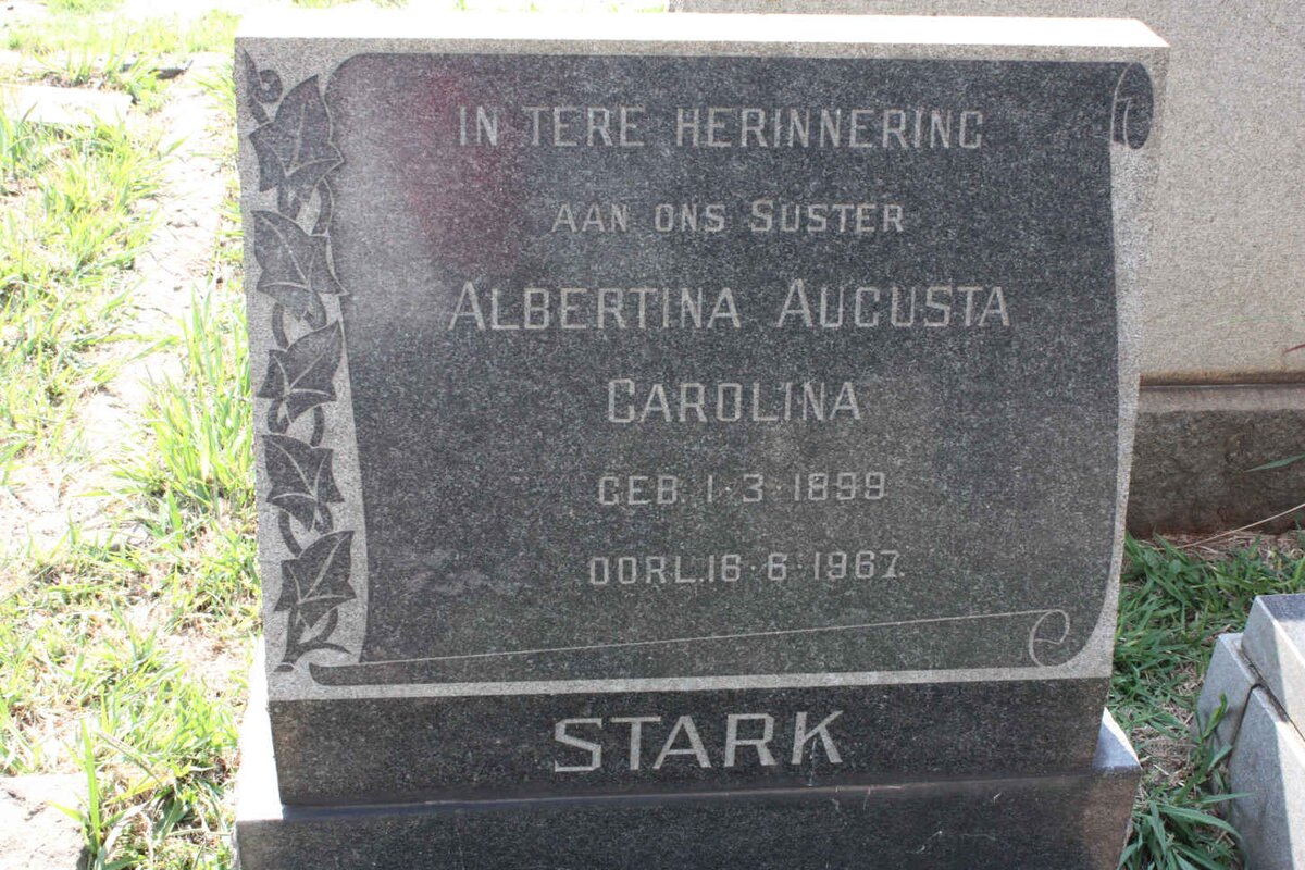 STARK Albertina Augusta Carolina 1899-1967