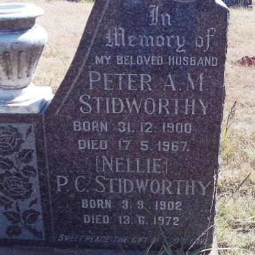 STIDWORTHY Peter A.M. 1900-1967 &amp; P.C. 1902-1972