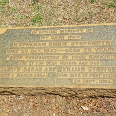 STOPFORTH William -1924 &amp; Elizabeth Sarah Ann -1954 :: STOPFORTH Kathleen Annie -1942