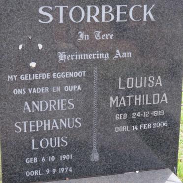 STORBECK Andries Stephanus Louis 1901-1974 &amp; Louisa Mathilda 1919-2006