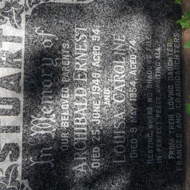 STUART Archibald Ernest -1949 &amp; Louisa Caroline -1954