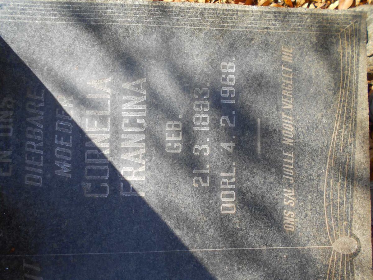 STOFFBERG Dirk Johannes van DYK 1885-1961 &amp; Cornelia Francina 1893-1968