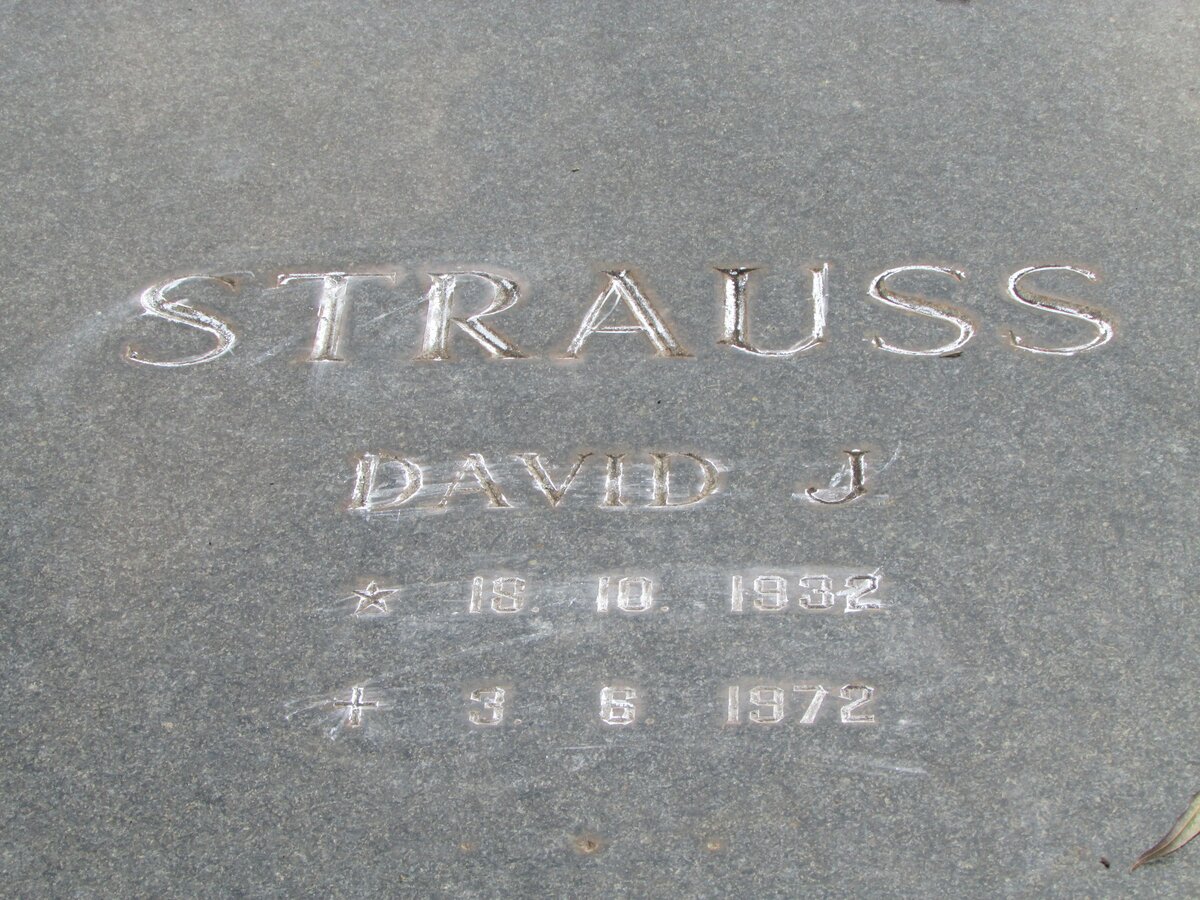 STRAUSS David J. 1932-1972