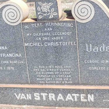 STRAATEN Michiel Christoffel, van 1882-1956 &amp; Anna Maria Francina VAN ASWEGEN 1886-1970