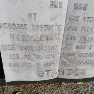STANDER Magdalena nee ENGELBRECHT 1914-1954