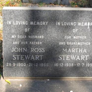 STEWART John Ross 1900-1966 &amp; Martha 1908-1991