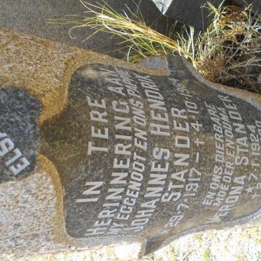 STANDER Johannes Hendrik 1917-1964 &amp; Verona 1924-1990