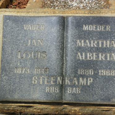 STEENKAMP Jan Louis 1873-1943 &amp; Martha Alberta 1880-1968