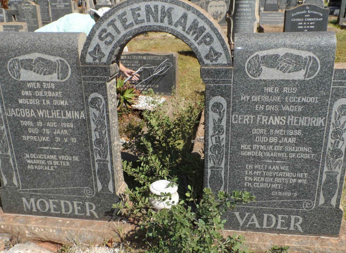 STEENKAMP Gert Frans Hendrik -1956 &amp; Jacoba Wilhelmina -1969