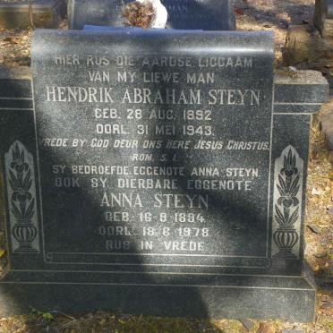 STEYN Hendrik Abraham 1892-1943 &amp; Anna 1894-1978