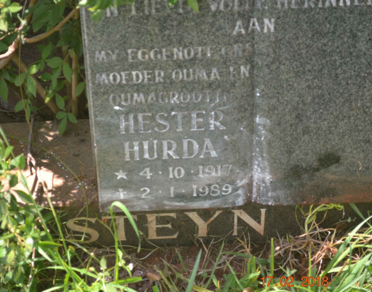 STEYN Hester Hurda 1917-1989