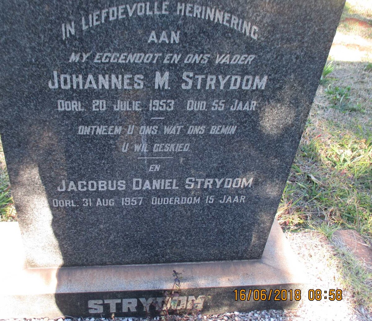 STRYDOM Johannes M. -1953 :: STRYDOM Jacobus Daniel -1957