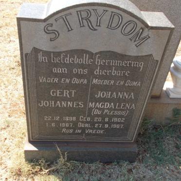 STRYDOM Gert Johannes 1898-1967 &amp; Johanna Magdalena DU PLESSIS 1902-1967