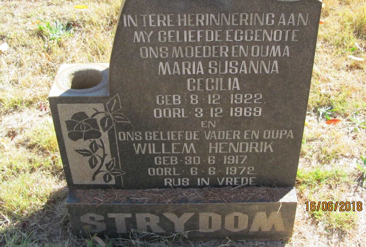 STRYDOM Willem Hendrik 1917-1972 &amp; Maria Susanna Cecilia 1922-1969