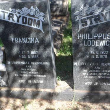 STRYDOM Philippus Lodewicus 1903-1978 &amp; Francina 1907-1984