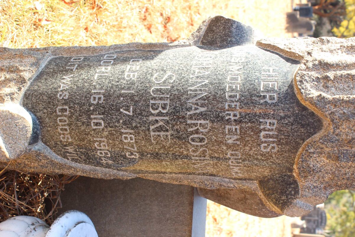 SUBKE Johanna Rosina 1873-1964