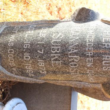 SUBKE Johanna Rosina 1873-1964