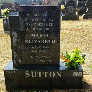 SUTTON Maria Elizabeth 1915-2002