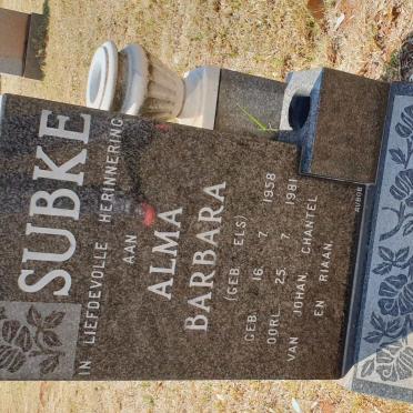 SUBKE Alma Barbara nee ELS 1958-1981