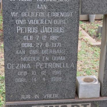 SWART Petrus Jacobus 1912-1971 &amp; Gezina Petronella 1916-1988