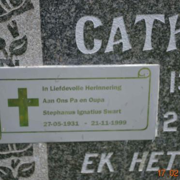 SWART Stephanus Ignatius 1931-1999 &amp; Catharina E. 1935-1992