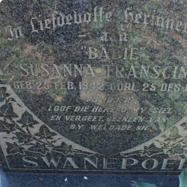 SWANEPOEL Susanna Franscina 1942-1962