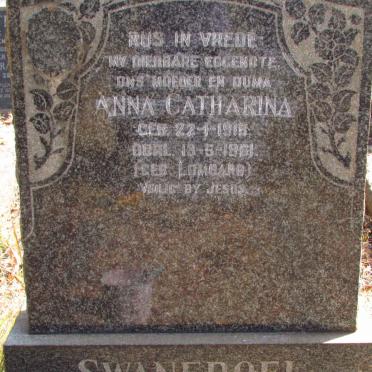 SWANEPOEL Anna Catharina nee LOMBARD 1918-1961