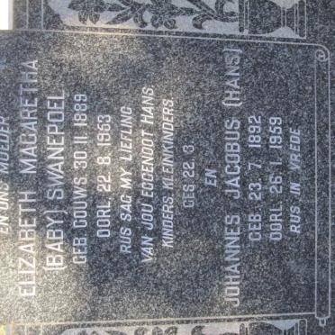 SWANEPOEL Johannes Jacobus 1892-1959 &amp; Elizabeth Magaretha GOUWS 1889-1953