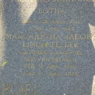 SWANEPOEL Nicolaas Johannes Botha 1882-1943 &amp; Margaretha Jacoba LINGENFELDER voorheen SWANEPOEL nee VAN HEERDEN 1896-1975