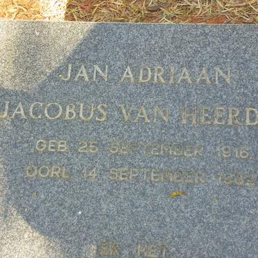 VAN HEERDEN Jan Adriaan Jacobus 1916-1982