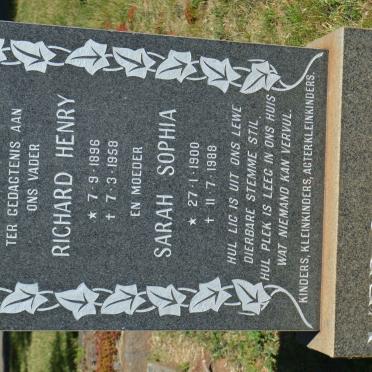 VERGOTTINI Richard Henry 1896-1958 &amp; Sarah Sophia 1900-1988