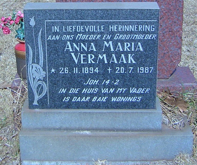 VERMAAK Anna Maria 1894-1987