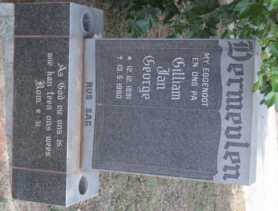 VERMEULEN Gilliam Jan George 1891-1980