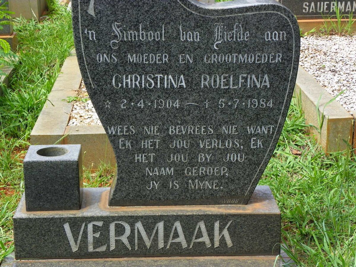 VERMAAK Christina Roelfina 1904-1984