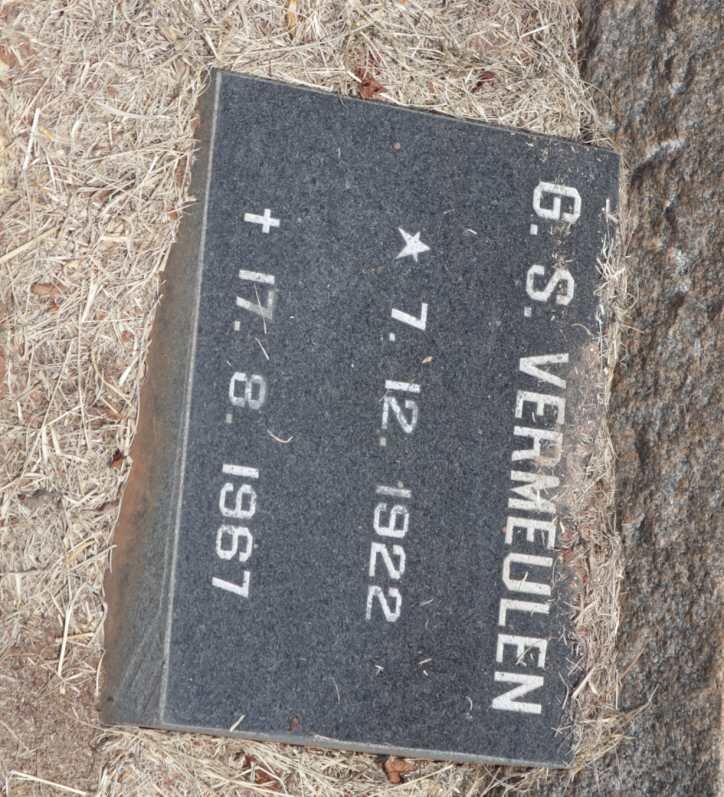 VERMEULEN G.S. 1922-1967