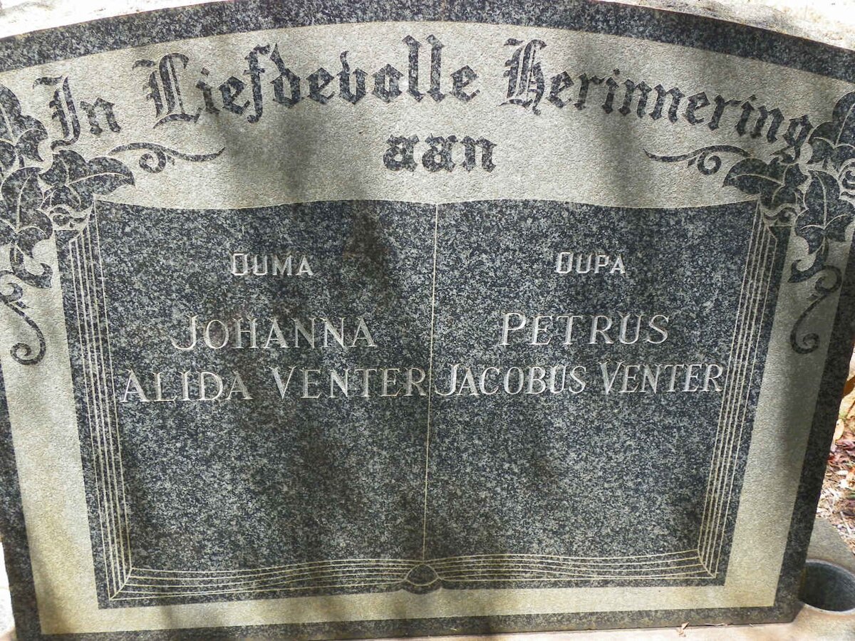 VENTER Petrus Jacobus &amp; Johanna Alida