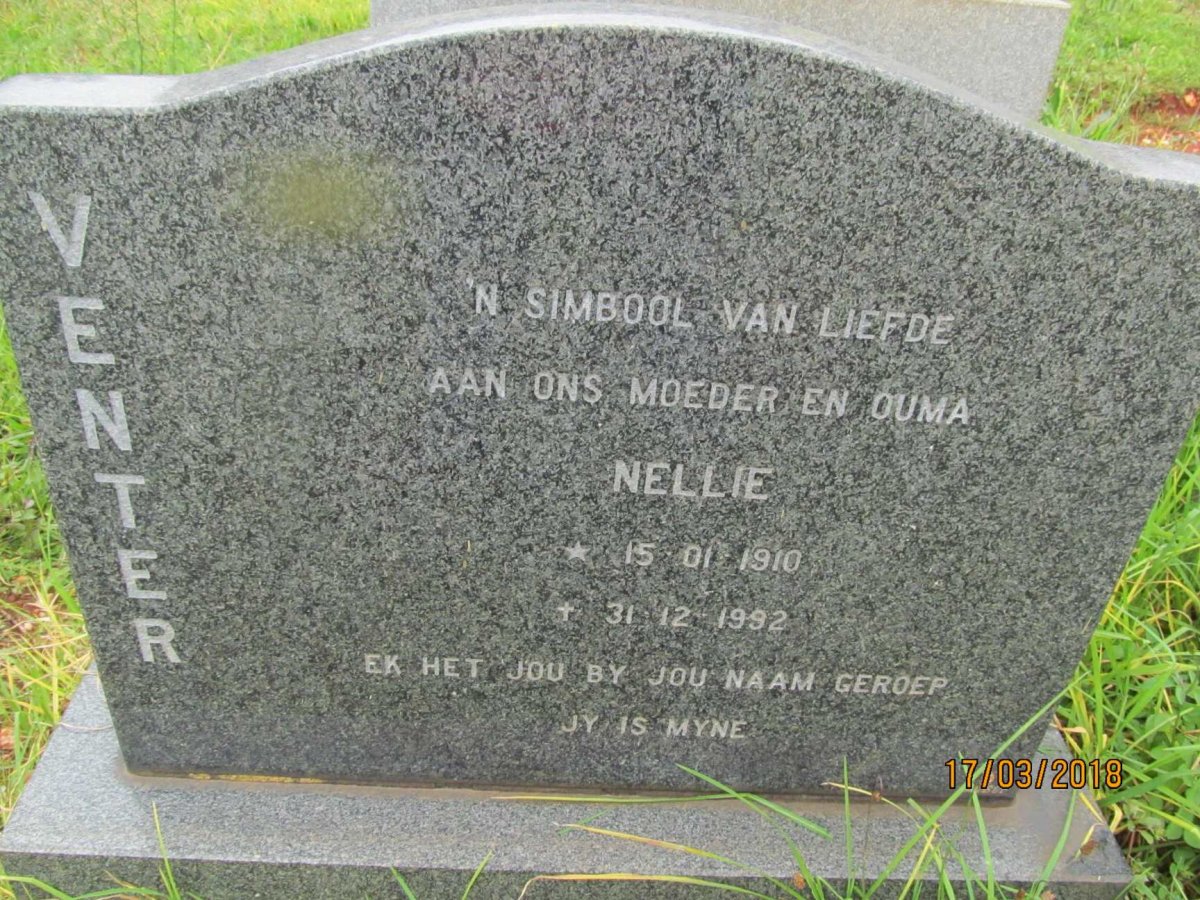VENTER Nellie 1910-1992