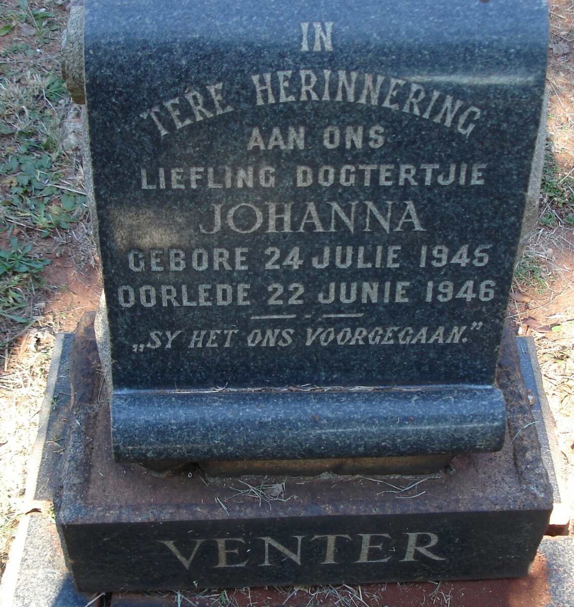 VENTER Johanna 1945-1946