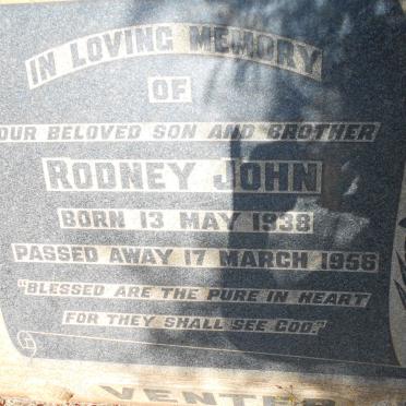 VENTER Rodney John 1938-1956
