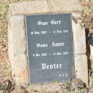 VENTER Gert 1902-1967 &amp; Annie 1910-2002