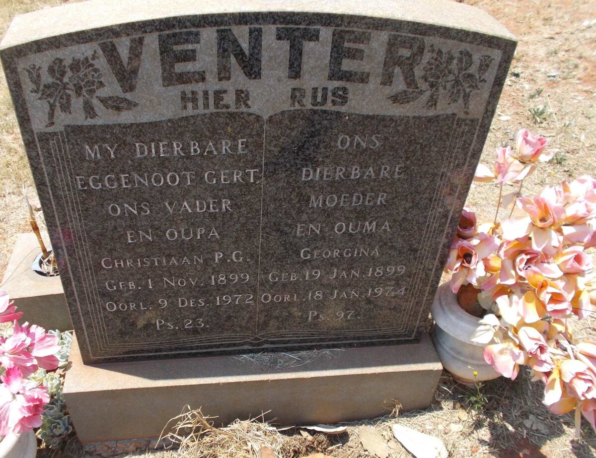 VENTER Christiaan P.G. 1899-1972 &amp; Georgina 1899-1974